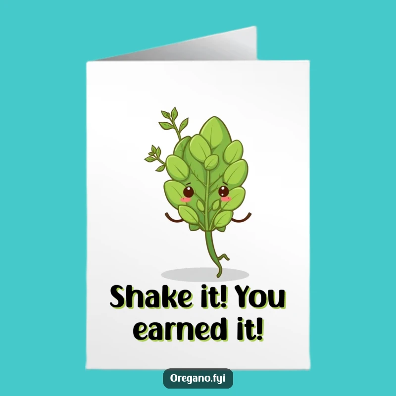 Free Printable Congrats Card: Shimmery Oregano Leaf, Hilarious Downloadable Gift for Celebrations
