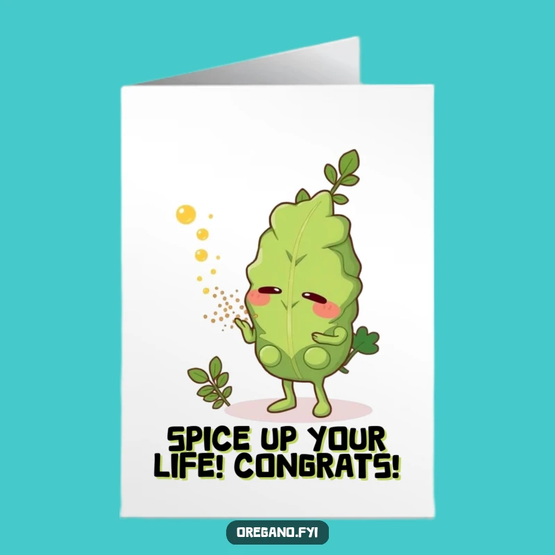 Free Printable Congrats Card: Sneezing Oregano Humorous Herb Downloadable Gift