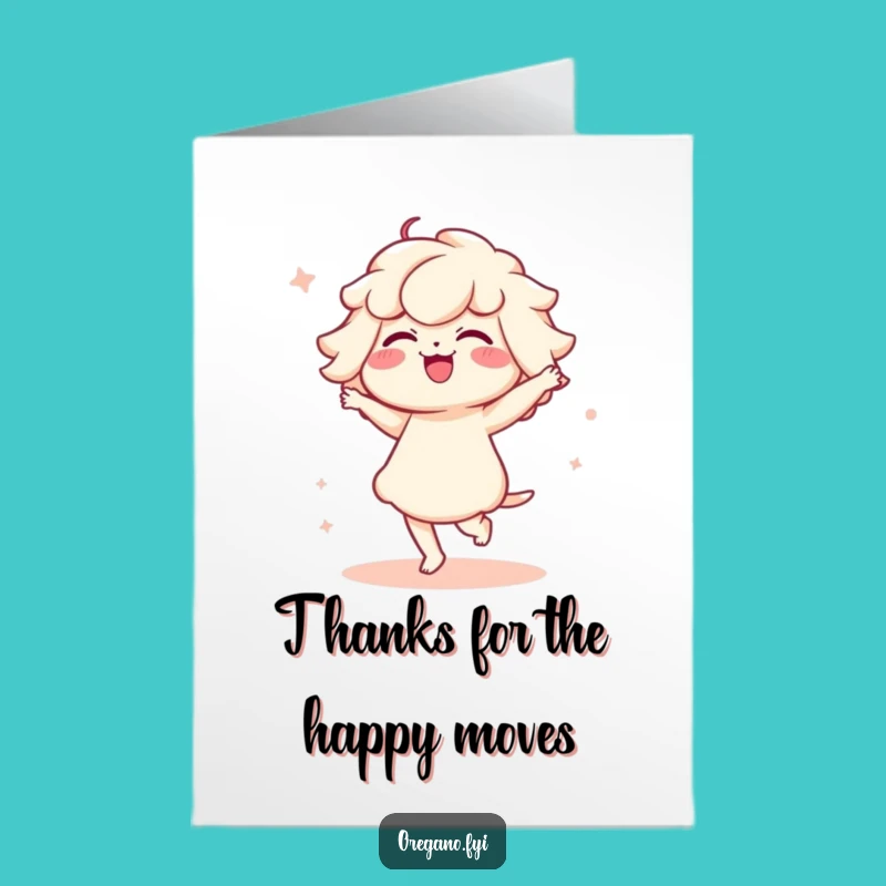 Free Printable Kawaii Oregano Thank You Card: Dancing Herb Downloadable Appreciation
