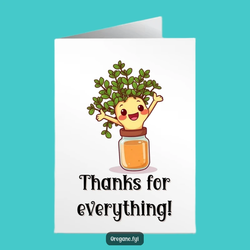 Free Printable Oregano Leap Thank You Card: Funny DIY Gift!