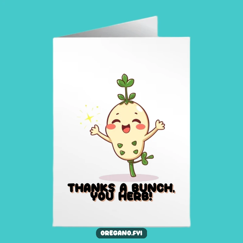 Free Printable Thank You Card: Kawaii Oregano Sprinkles Your Gratitude!