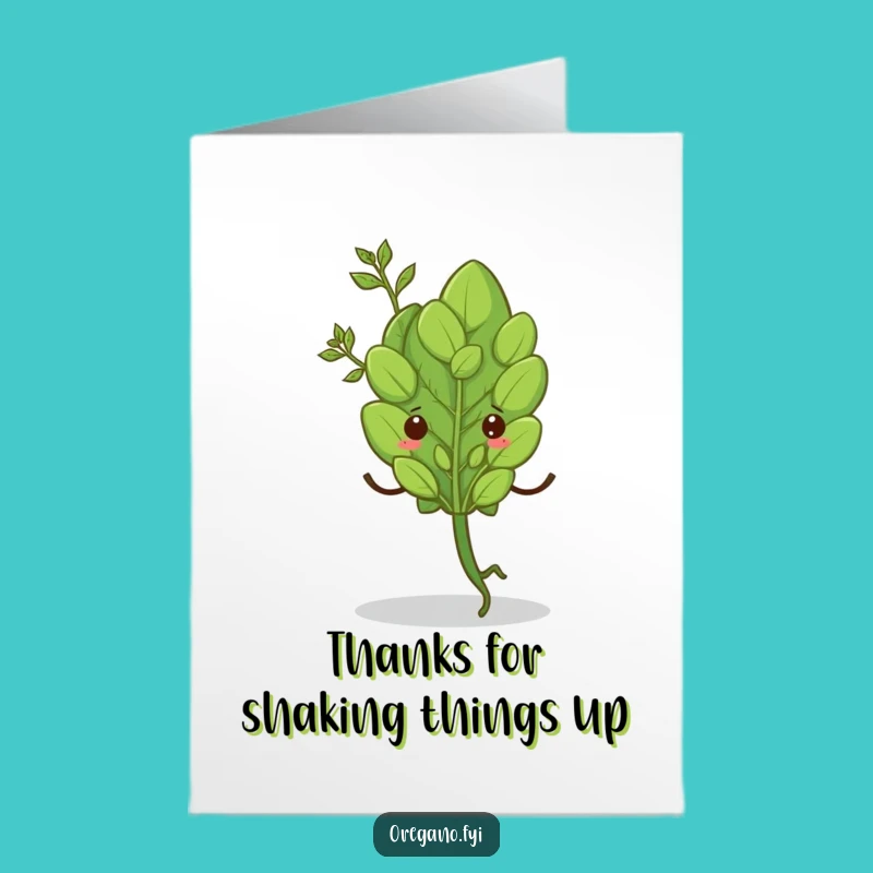 Free Printable Thank You Card: Shimmery Oregano Leaf, Amusing Downloadable Gift for Thanks
