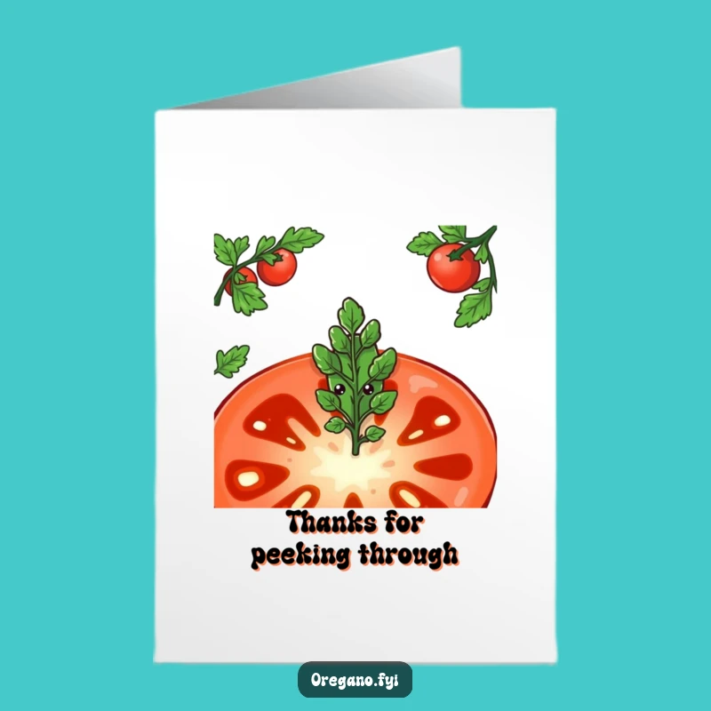 Free Printable Thank You Card: Shy Oregano's Tomato Greeting Downloadable Gift