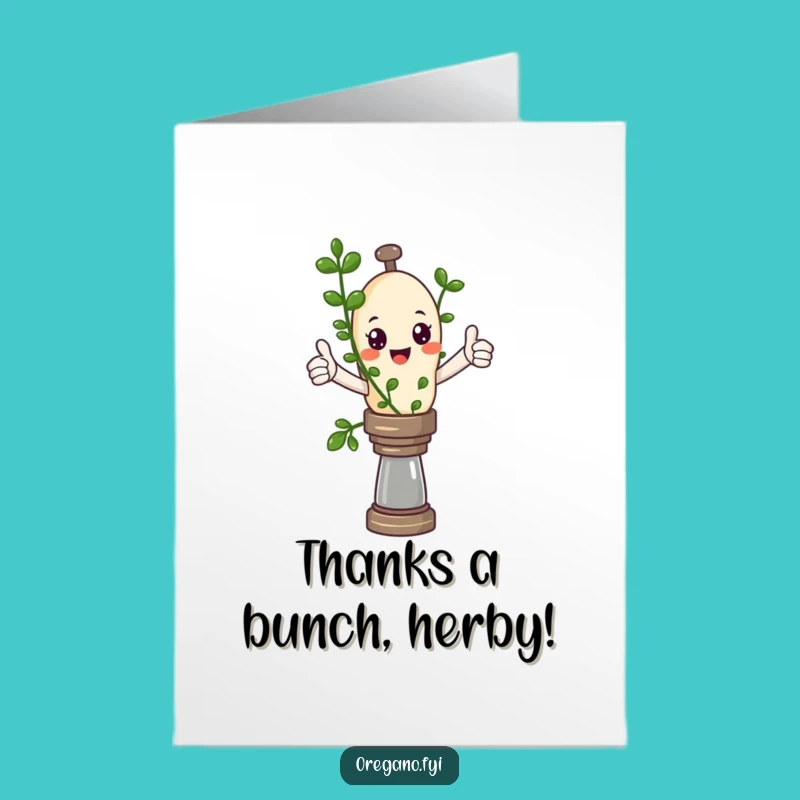 Free Printable Thank You Card: Oregano Pepper Mill Balance Funny Downloadable Gift