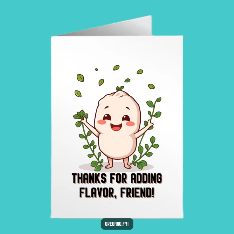 Hilarious Free Printable Thank You Card: Oregano Tossing Leaves, Downloadable Gift of Thanks
