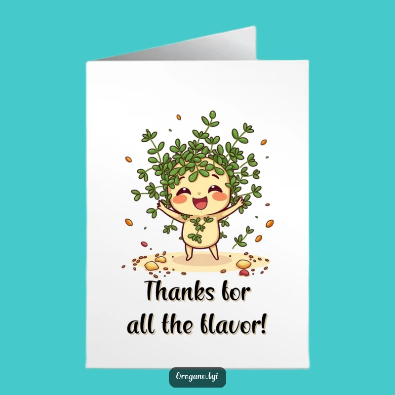 Free Printable Oregano Thank You Card: Herb Scattering Thanks with Flair