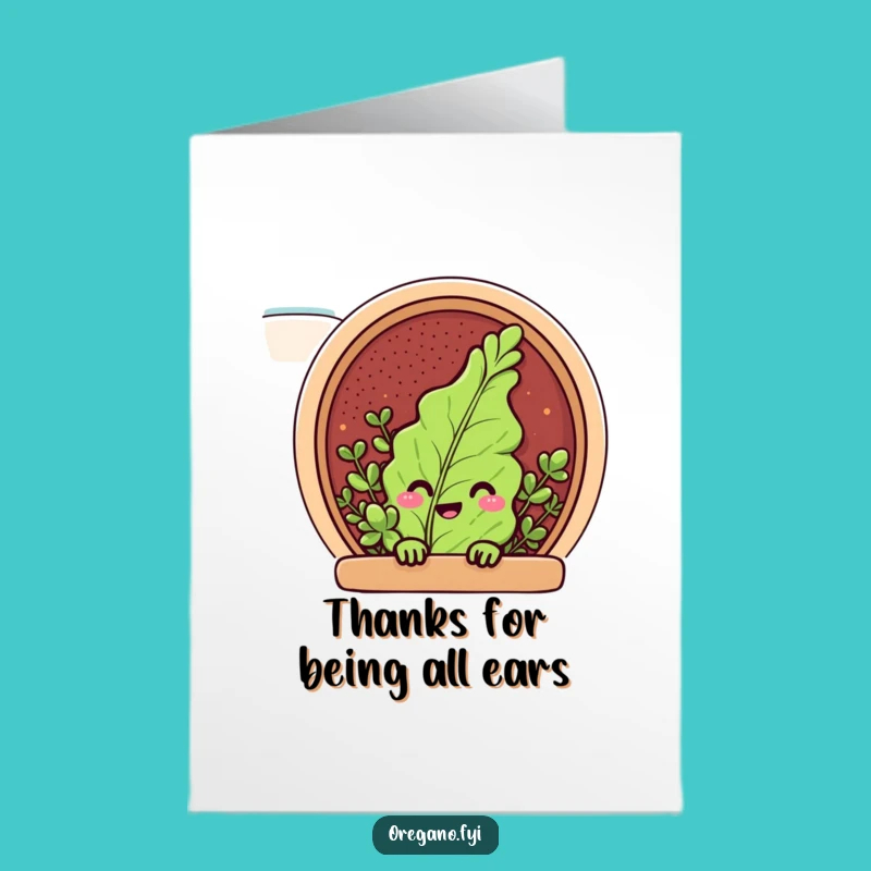 Free Printable Thank You Card: Peeking Oregano Funny Spice Rack Downloadable