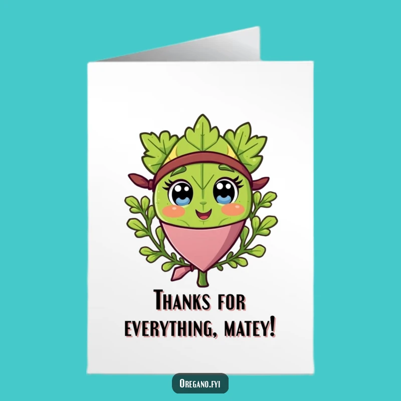 Free Printable Thank You Card: Pirate Oregano's Hearty Thanks