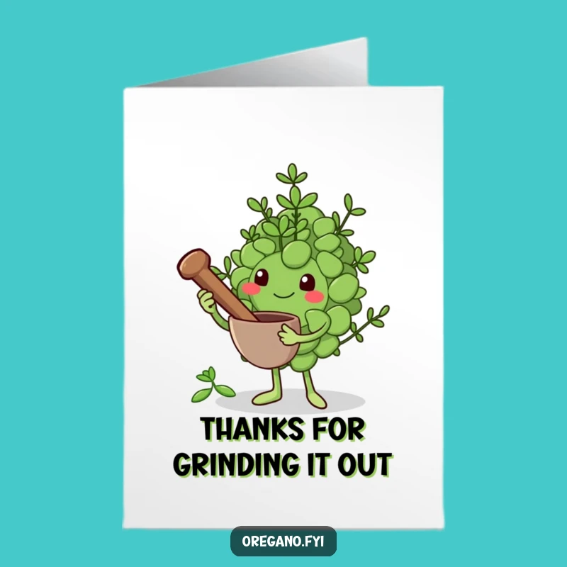 Free Printable Thank You Card: Funny Oregano Grinder, Downloadable Gift for Appreciation