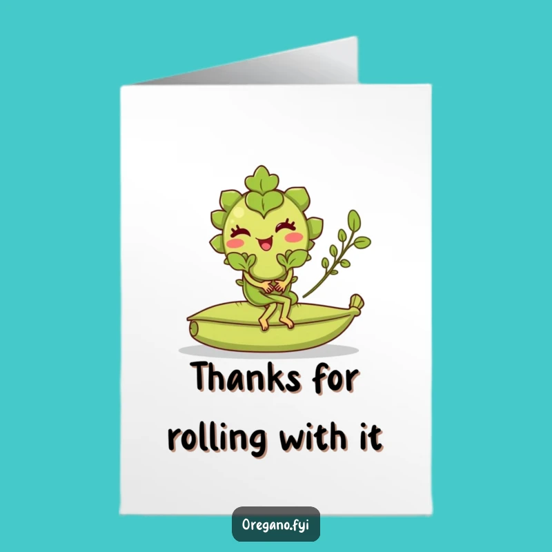 Free Printable Thank You Card: Winking Oregano Rolling Bay Leaf Downloadable