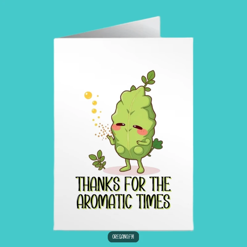 Free Printable Thank You Card: Sneezing Oregano Funny Herb Downloadable