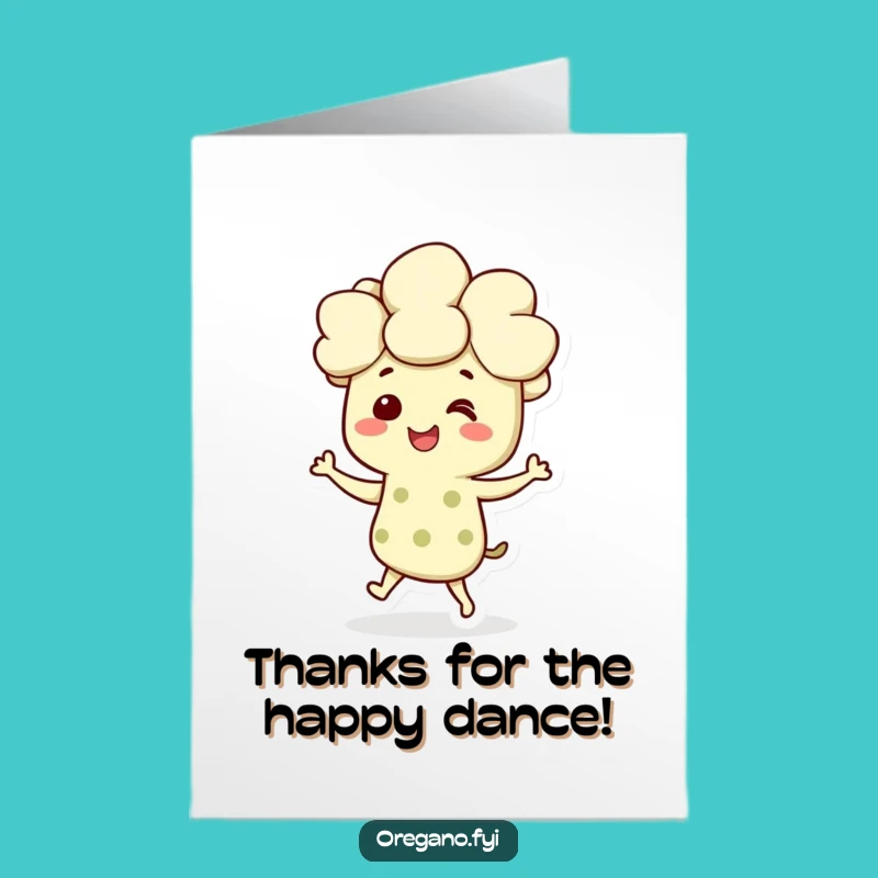 Free Printable Thank You Card: Dancing Oregano, Joyful Herb Greeting, Downloadable Gift!