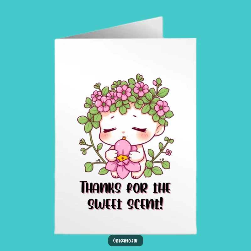 Free Printable Peaceful Oregano Thank You Card - Calming Downloadable DIY Gift