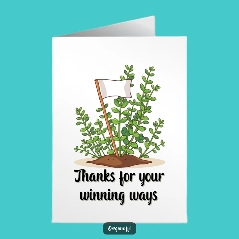 Free Printable Thank You Card: Victorious Oregano Flag for a Heartfelt Downloadable Gift