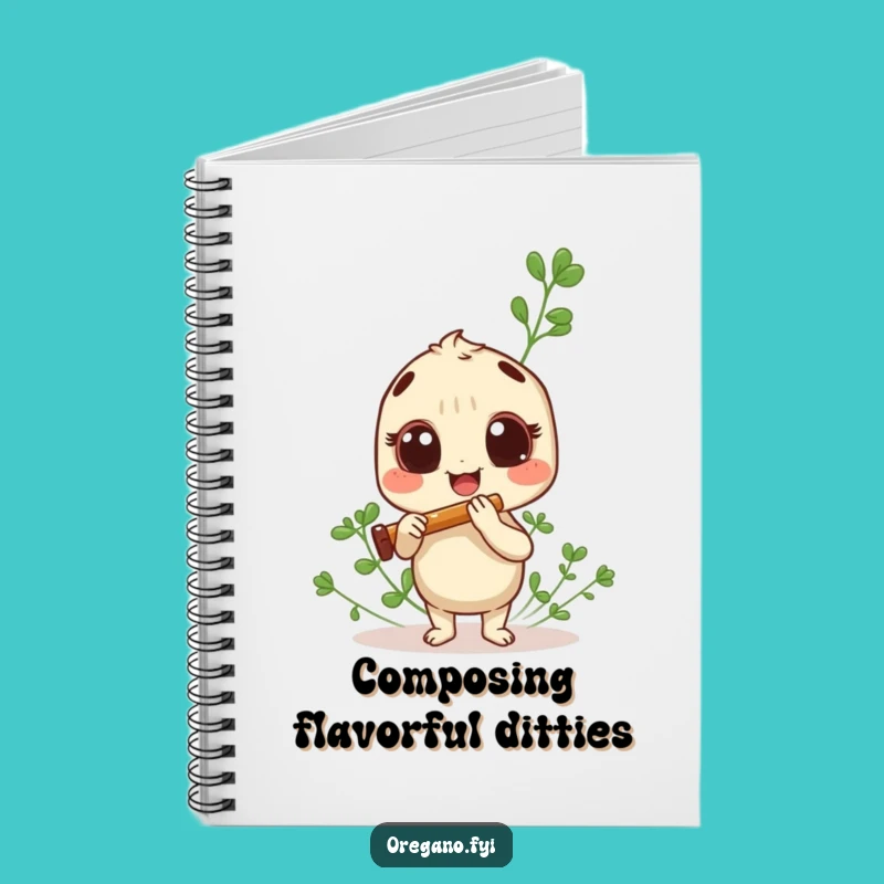 Funny Oregano Panpipe Notebook: Herb's Notes & Tunes, Perfect Funny Gift Journal