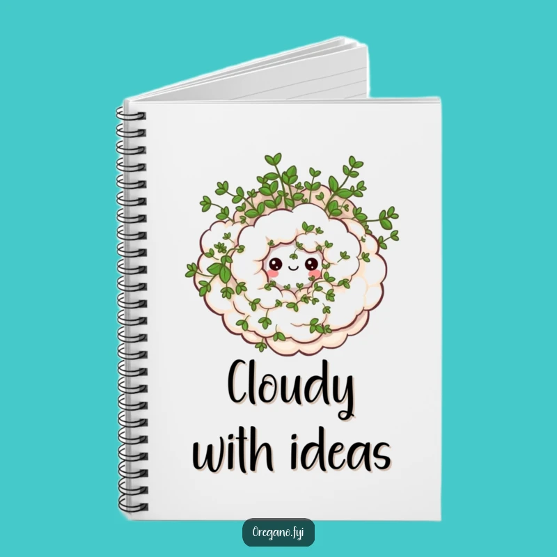 Funny Oregano Cloud Notebook - Jot Down Happy Herb Ideas!