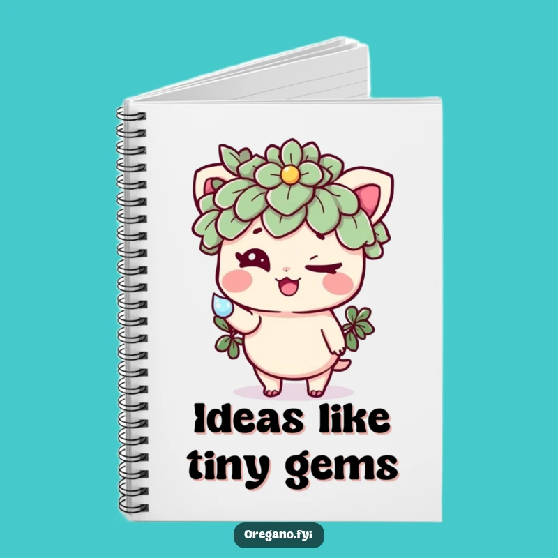 Funny Oregano Dewdrop Notebook: Jot Down Ideas with Herbaceous Wit