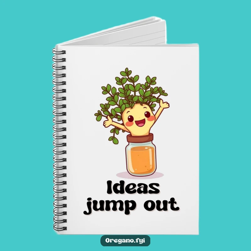 Funny Oregano Leap Notebook: Jot Down Ideas with Energetic Flair
