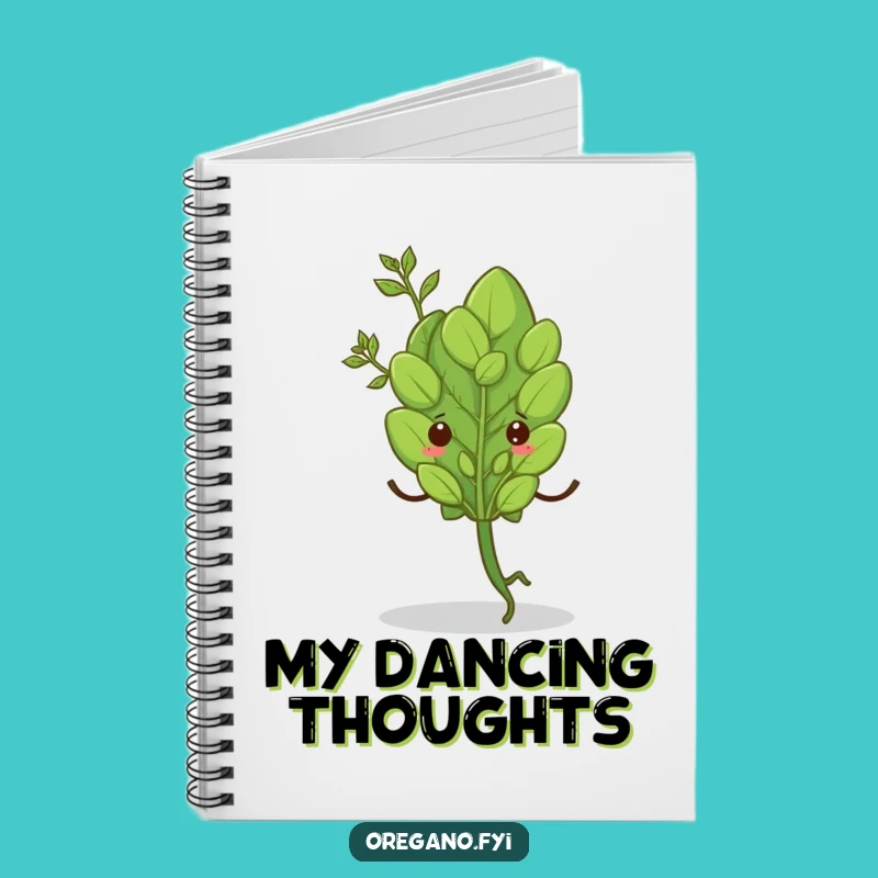 Funny Oregano Shimmy Notebook - Jot Down Dancing Herb Ideas!