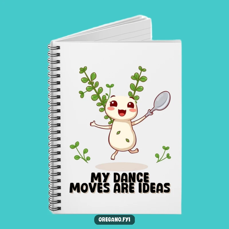 Funny Oregano Notebook: Dancing Kawaii Herb Journal for Notes