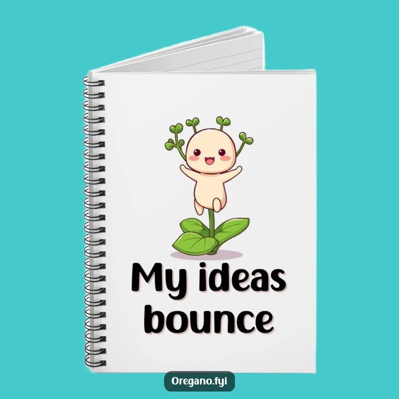 Funny Kawaii Oregano Notebook: Jot Down Ideas with Hopping Enthusiasm