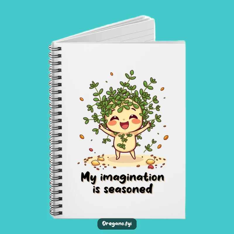 Funny Oregano Notebook: Scattering Kawaii Herb Journal for Ideas
