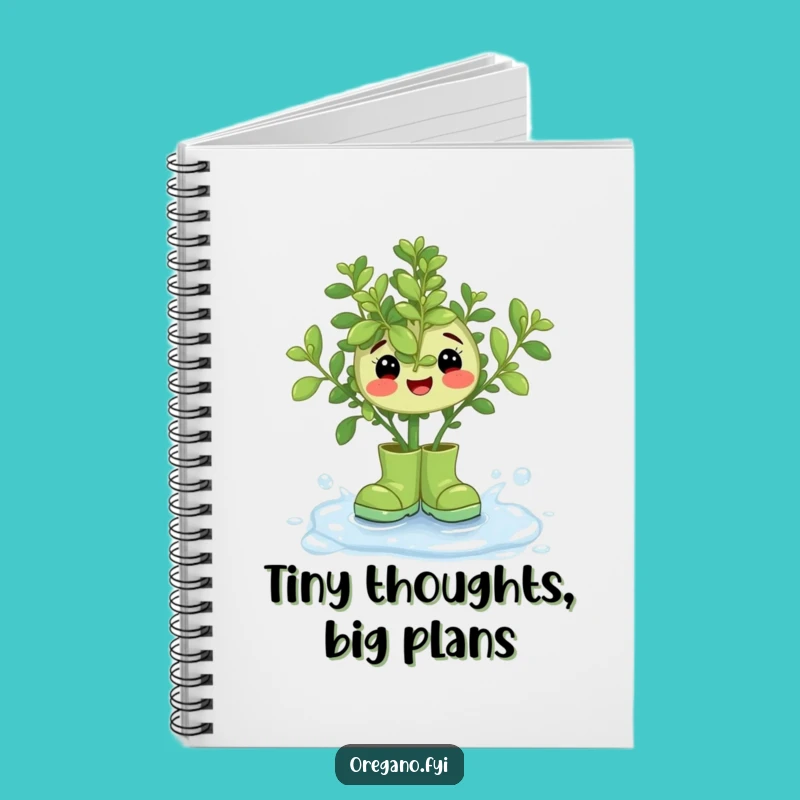 Funny Oregano Rain Boots Notebook: Jot Down Ideas with This Whimsical Herb Cover!