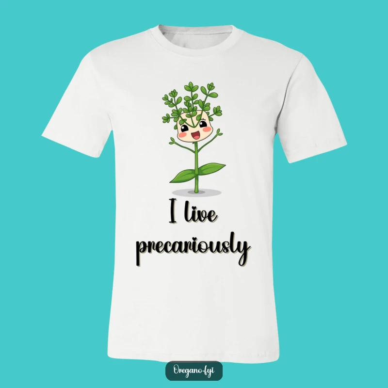Funny Balancing Oregano T-Shirt: Comical Herb Balance Humor Tee