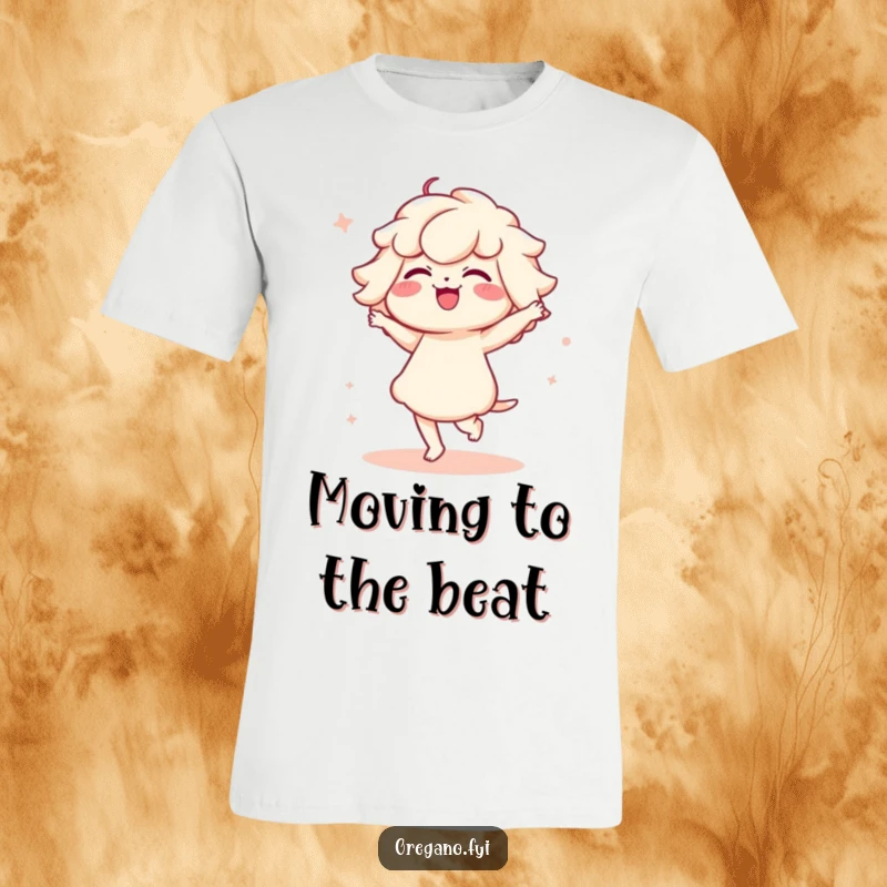 Funny T-shirt featuring a Kawaii oregano character in a funny, graceful, and delicate dance pose, looking absolutely charming.