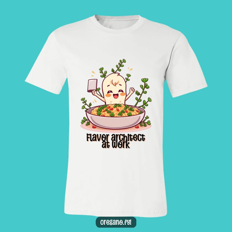 Funny Oregano T-Shirt: Enthusiastic Herb Character Cooking Up Laughter - Great Gift!