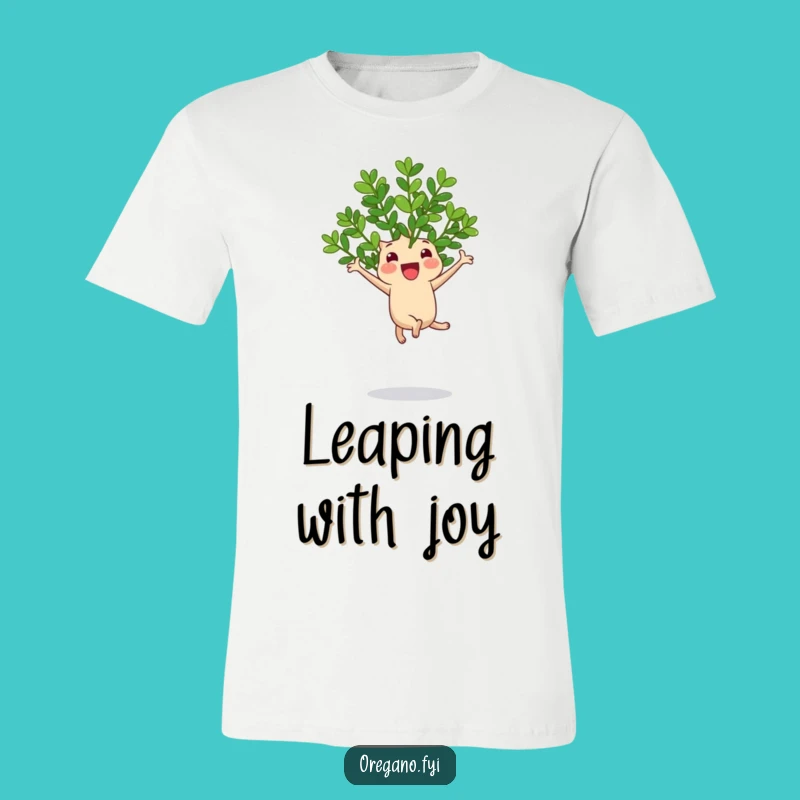 Funny Jumping Oregano T-Shirt, Cheerful Herb Tee for Active Fun