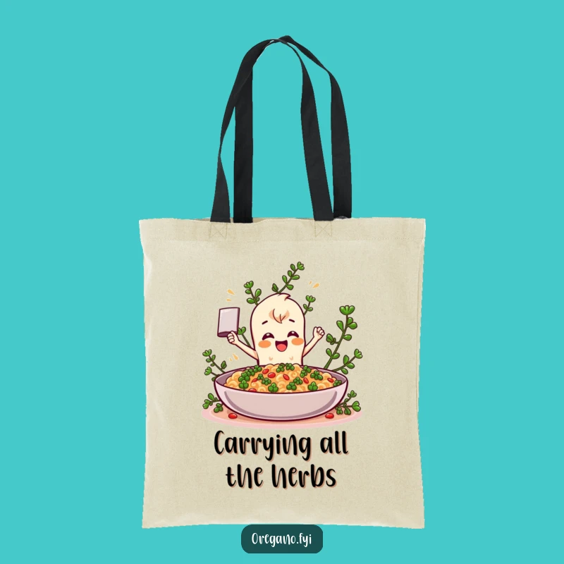 Funny Oregano Tote Bag: Spacious Herb Character for Flavorful Errands - Perfect Gift!