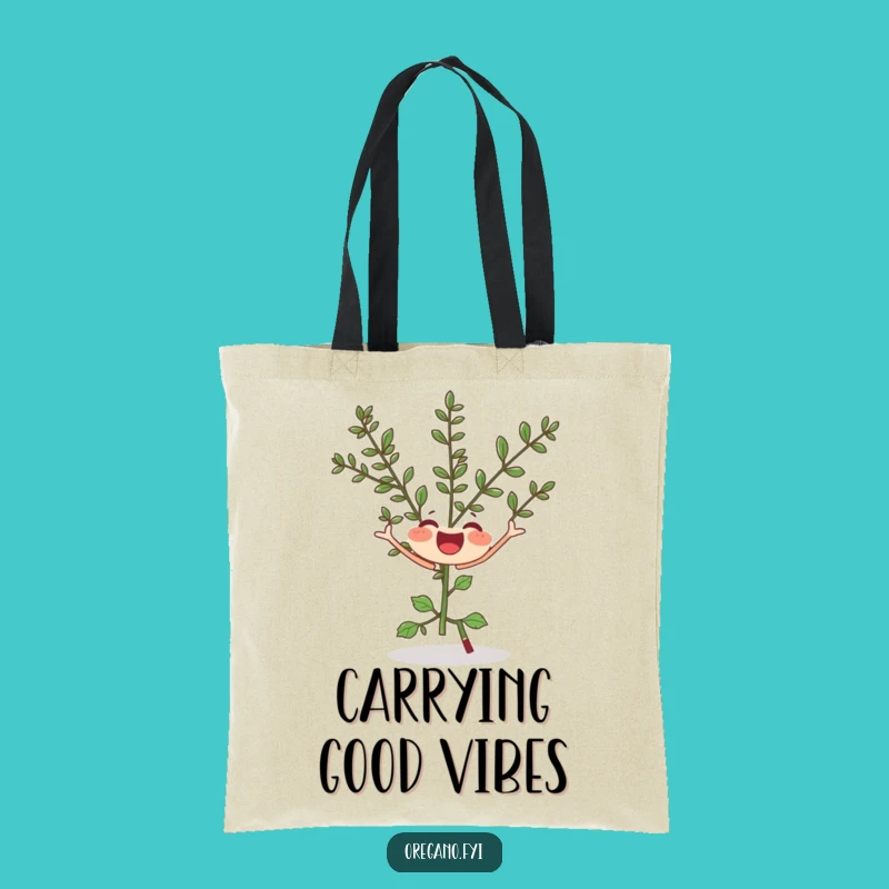 Funny Oregano Twirl Tote Bag: Carry Your Joyful Herb Vibes