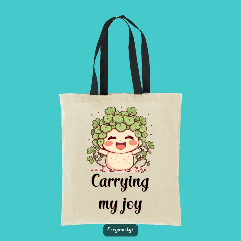 Funny Oregano Laughing Tote Bag: Joyful Herb Carry-all, Great Gift