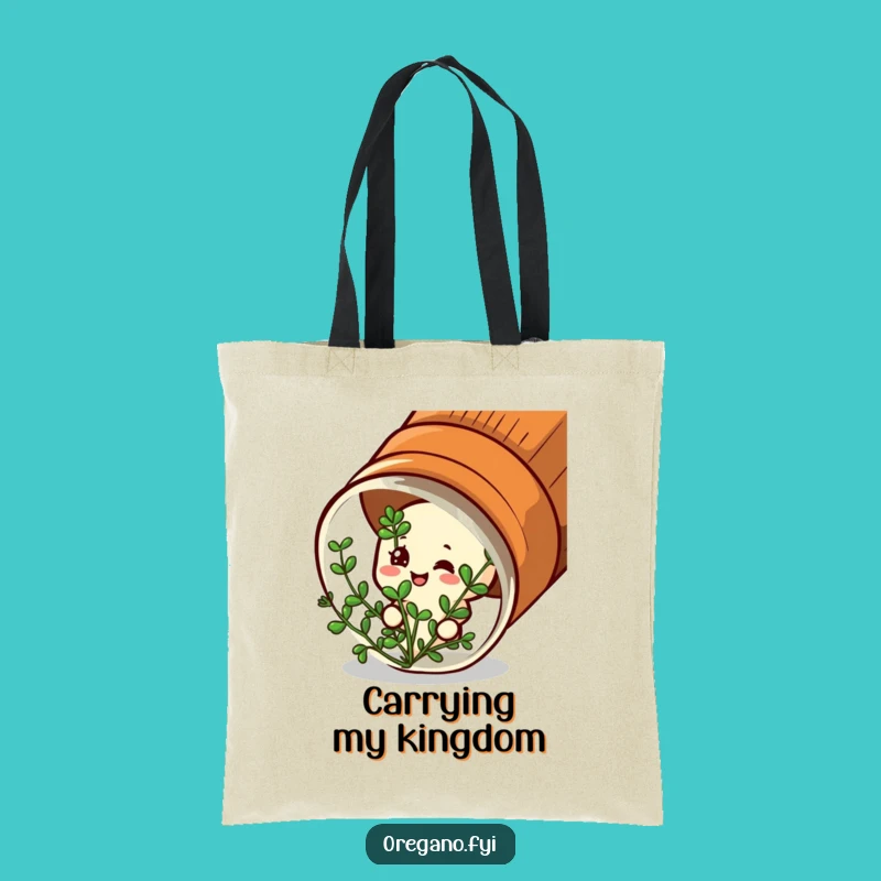 Funny Satisfied Oregano Tote Bag - Spice Jar Herb, Practical Hilarious Gift!