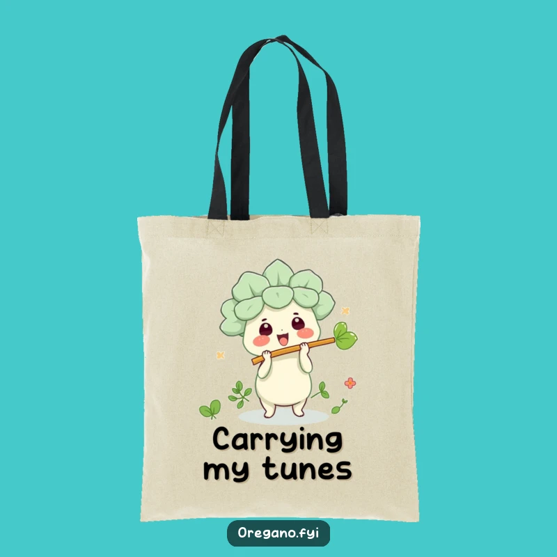 Funny Kawaii Oregano Leaf Flute Tote Bag, Stylish & Hilarious Accessory