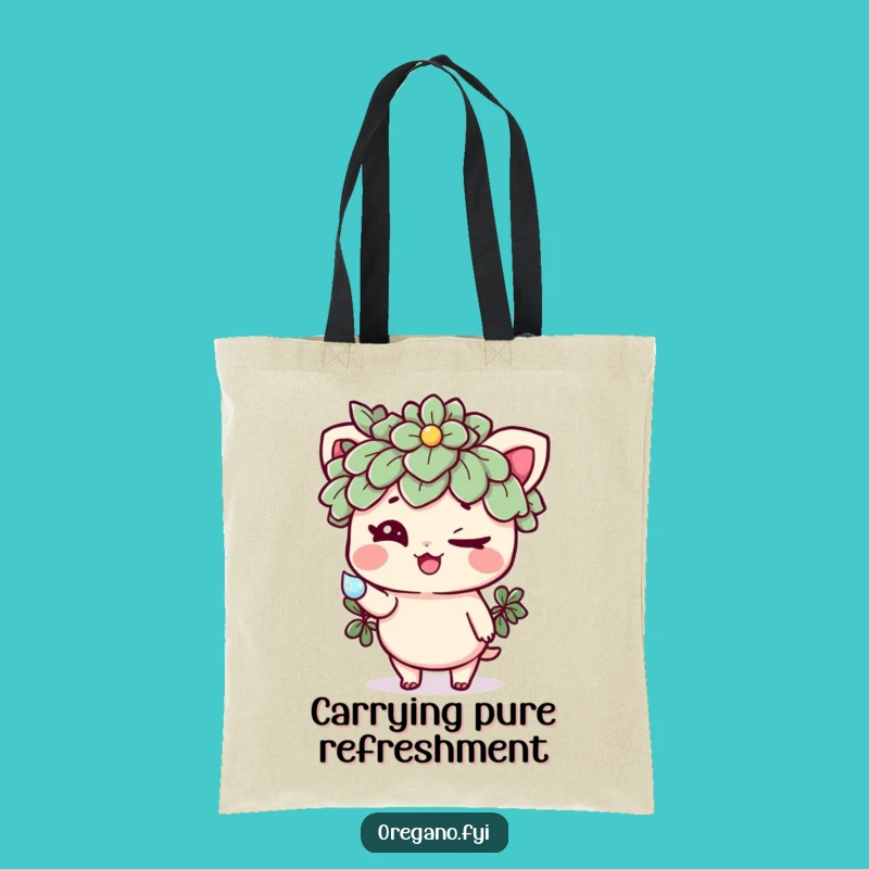 Funny Oregano Dewdrop Tote Bag: Carry Your Laughs in Style