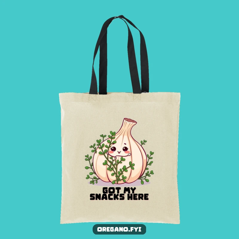 Funny Kawaii Oregano Peek-a-Boo Tote Bag: Chic Herb Accessory, Hilarious Shopping Gift