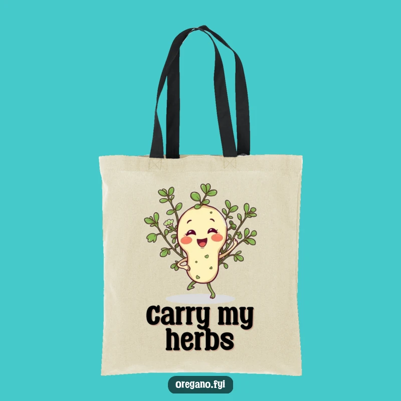 Funny Oregano Jig Tote Bag: Carry Your Groceries with Herbal Merriment