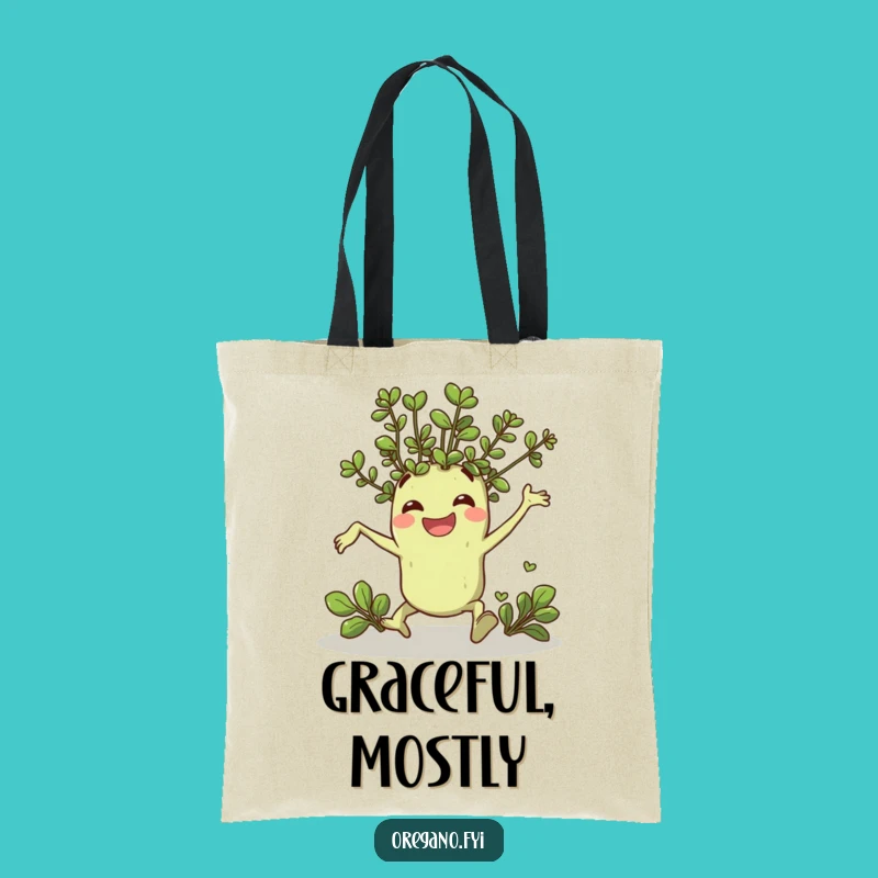 Funny Oregano Tote Bag: Comical Tripping Herb Design for Everyday Humor